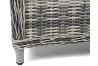 Jasnoszary zestaw wypoczynkowy Alicante dla 5-6 osób z technorattanu - sofa i fotele Meble ogrodowe technorattanowe Alicante Light Grey / Grey Melange