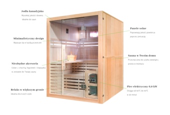 Sauna fińska Nordum Solea R 3-osobowa naturalna - 3-4 osobowa Sauna fińska Nordum Solea R 3-osobowa naturalna