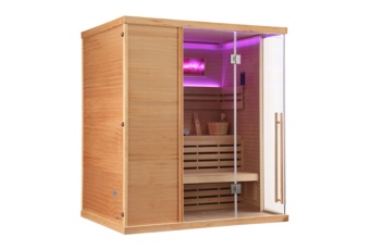 Sauna fińska narożna Nordum Pure One 4-osobowa naturalna