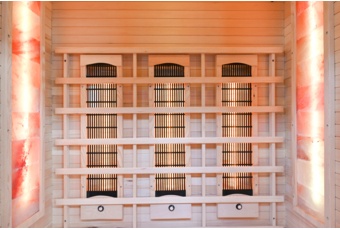 Sauna infrared Nordum Classic 2-osobowa WiFi brązowa - z panelami solnymi - z koloroterapią Sauna infrared Nordum Classic 2-osobowa WiFi brązowa