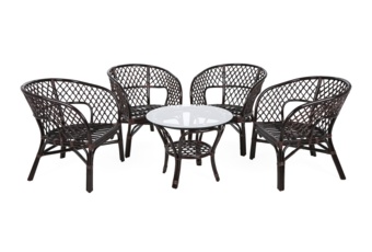 Meble ogrodowe rattanowe Havana Brown / Cappuccino 4+1