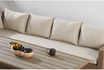 Narożnik ogrodowy technorattanowy Lagos Khaki Grey / Beige Melange