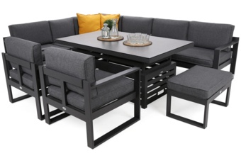 Narożne meble ogrodowe aluminiowe Neapol Comfort Grey / Grey Melange