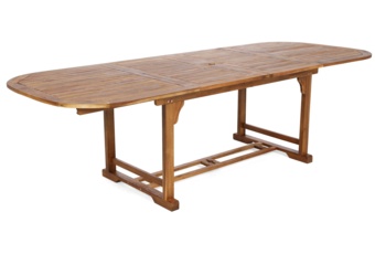 Meble ogrodowe drewniane Akacja Oval 165+60+60 cm 10+1