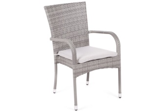 Krzesło technorattanowe Mori Basic Grey z poduszką II. gatunek
