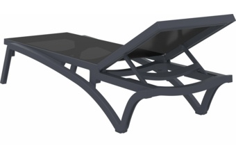 Leżak ogrodowy Siesta Pacific Dark Grey / Black