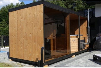Sauna fińska zewnętrzna TerModula z balią 500 x 210 cm