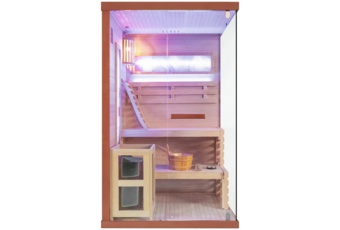 Sauna fińska narożna Nordum Pure 2-osobowa brązowa