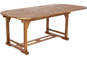 Meble ogrodowe drewniane Akacja Oval 165+60+60 cm 10+1
