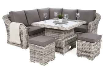 Narożny zestaw mebli ogrodowych Foggia Basic Light Grey / Grey