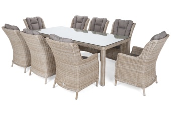 Meble ogrodowe technorattanowe Bristol 230 cm Beige / Beige Melange 8+1