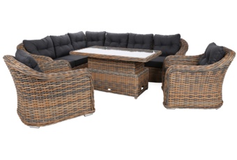 Narożny zestaw mebli ogrodowych Foggia Comfort Ginger Melange / Dark Grey