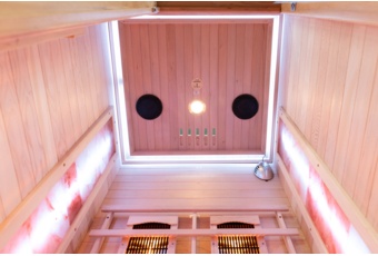 Sauna infrared Nordum Classic 1-osobowa naturalna - z panelami solnymi - z jodły kanadyjskiej Sauna infrared Nordum Classic 1-osobowa naturalna