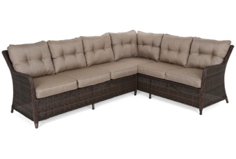 Narożny zestaw mebli ogrodowych prawy California Brown Mat / Brown Melange