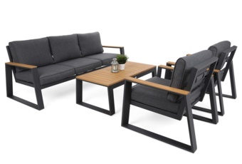 Meble ogrodowe aluminiowe Rimini Dark Grey / Grey Melange