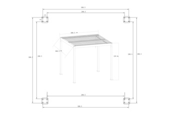 Pergola ogrodowa aluminiowa Bermeo 300 x 300 cm