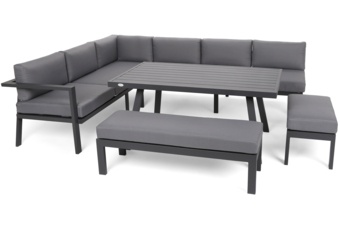 Narożne meble ogrodowe aluminiowe Galapagos Grey / Window Grey