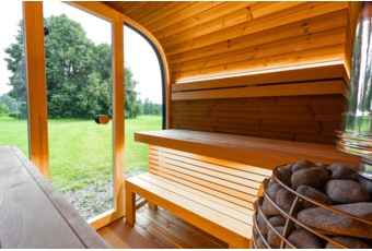 Sauna fińska zewnętrzna Leil® Saunas Black Cube Comfort 6-osobowa