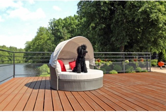 Sofa ogrodowa z baldachimem Sydney Grey / Grey Melange - dla 3 osób - szara Sofa ogrodowa z baldachimem Sydney Grey / Grey Melange