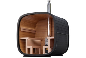 Sauna fińska zewnętrzna Leil® Saunas Black Cube Comfort 6-osobowa