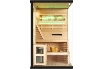 Sauna fińska narożna Nordum Pure 2-osobowa czarna