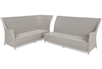 Narożnik ogrodowy technorattanowy lewy Alicante - biały - dla 6 osób Narożnik technorattanowy lewy Alicante White / Grey