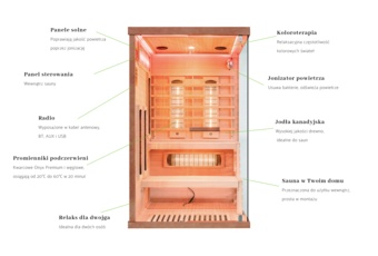 Sauna infrared narożna Nordum Pure 2-osobowa brązowa