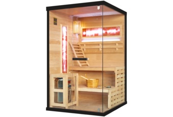 Sauna fińska narożna Nordum Pure 2-osobowa czarna
