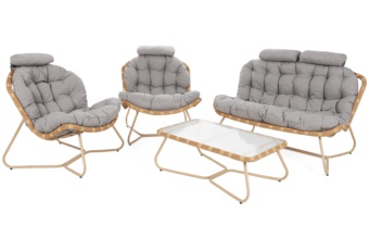 Meble ogrodowe technorattanowe Palermo Beige / Light Grey