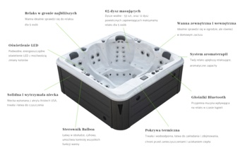 Wanna ogrodowa z hydromasażem Aquess Nevara 5752 5-osobowa