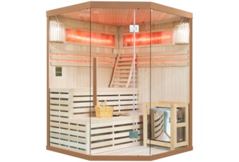 Sauna fińska narożna EA3CS z panelami solnymi