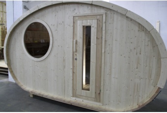 Sauna fińska zewnętrzna Hobbit Mini CLT 195 x 400 cm