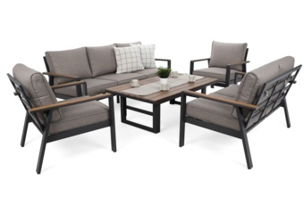 Meble ogrodowe aluminiowe Turyn Dark Grey / Beige Melange