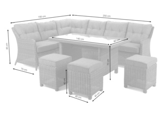 Narożnik ogrodowy technorattanowy California Ginger / Brown Melange