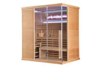Sauna fińska narożna Nordum Pure One 4-osobowa naturalna