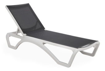 Zestaw leżaków ogrodowych Monako White / Dark Grey ze stolikiem 