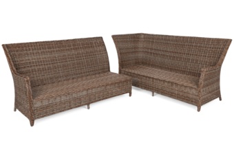 Narożny zestaw mebli ogrodowych prawy Alicante Ginger / Brown Melange z pufami - dla 9 osób Narożny zestaw mebli ogrodowych prawy Alicante Ginger / Brown Melange z pufami