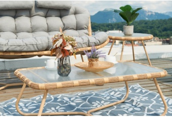 Meble technorattanowe Palermo szare - dla 4 osób Meble ogrodowe technorattanowe Palermo Grey / Grey