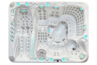 Wanna ogrodowa z hydromasażem Aquess Ecstatic 8203 7-osobowa Sterling White / OAK
