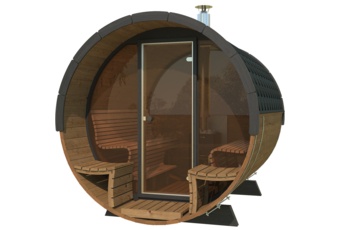 Sauna fińska zewnętrzna Lux Barrelsauna 235 x 280 cm