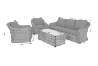 Meble ogrodowe technorattanowe Foggia Ginger Melange / Dark Grey