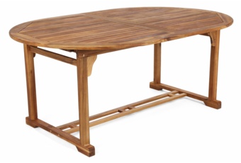 Drewniane meble ogrodowe Akacja z 8 krzesłami i owalnym stołem Meble ogrodowe drewniane Akacja Oval 180+60 cm 8+1