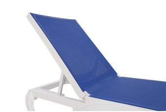 Zestaw leżaków ogrodowych Monako White / Blue ze stolikiem 