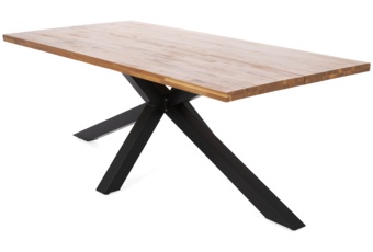 Meble ogrodowe drewniane Oregon 200 cm Black / Teak + Akacja Cross 8+1 poekspozycyjne