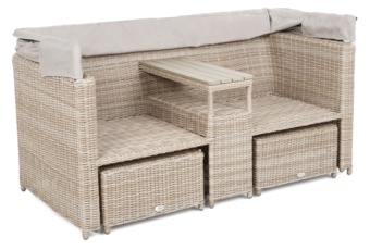 Kosz ogrodowy technorattanowy Michigan Beige / Beige Melange