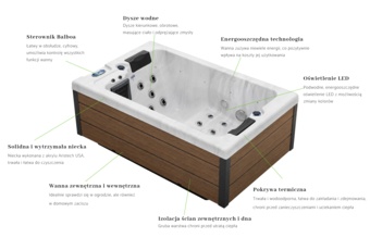 Wanna ogrodowa z hydromasażem Aquess Ellora 1201 Grey / Brown 2-osobowa