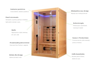 Sauna infrared Nordum Basic 2-osobowa naturalna