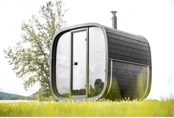 Sauna fińska zewnętrzna Leil® Saunas Black Cube Comfort 6-osobowa