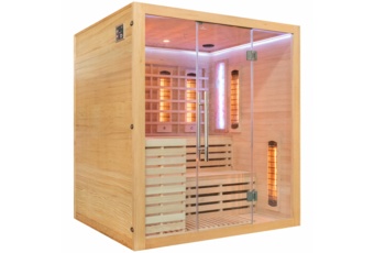 Sauna infrared Nordum Solea 4-osobowa naturalna - z panelami solnymi - jodła kanadyjska Sauna infrared Nordum Solea 4-osobowa naturalna