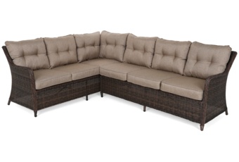 Narożny zestaw mebli ogrodowych lewy California Brown Mat / Brown Melange - brązowy - dla 8 osób Narożny zestaw mebli ogrodowych lewy California Brown Mat / Brown Melange